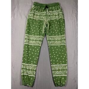 Standard Issue Bandana Paisley Joggers Mens Medium Green Sweatpants Streetwear